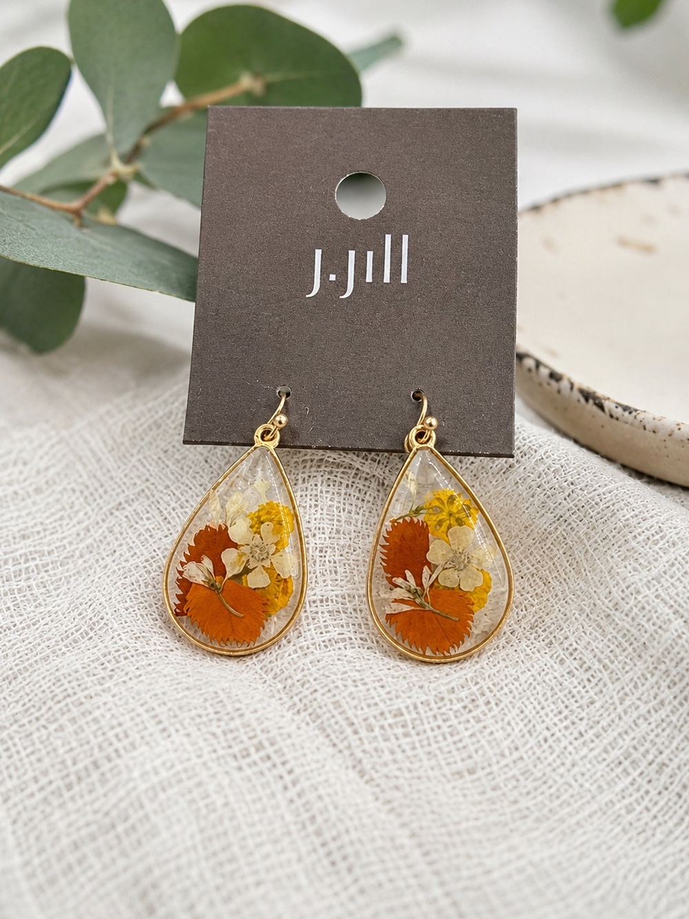 J.Jill Pressed Floral Teardrop Earrings (BR1111/3)